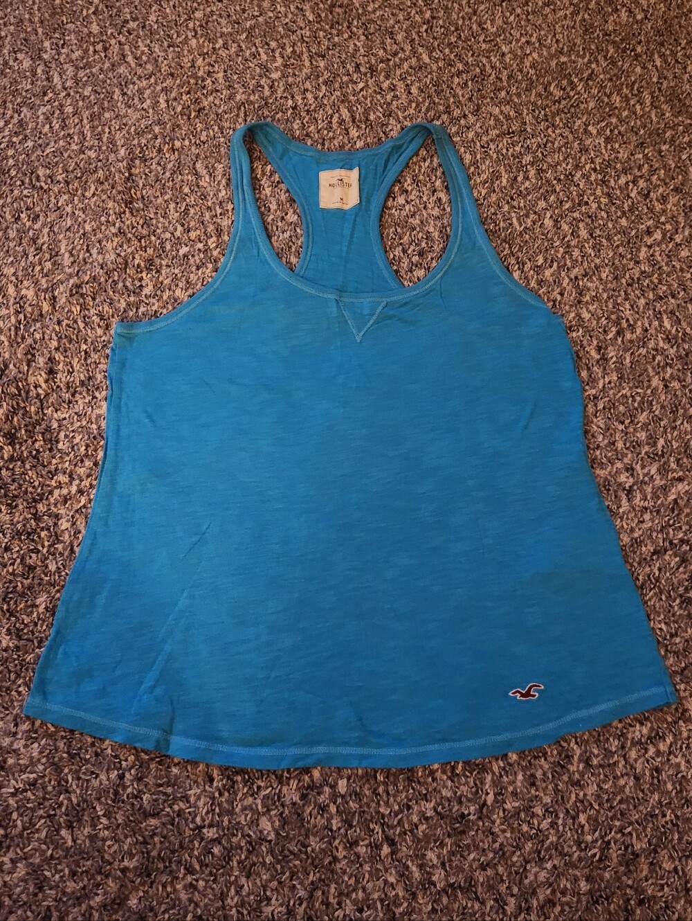 Hollister Cotton Soft Racerback Tank Top Blue Medium
